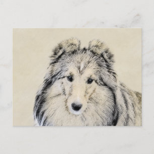 Shetland Sheepdog Painting - Cute Original Hund Ar Vykort