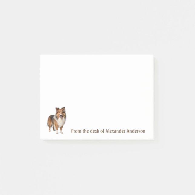 Shetland Sheepdog Personalize Notes Post-it Block (Framsida)