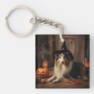 Shetland Sheepdog Pumpkins Halloween Scary