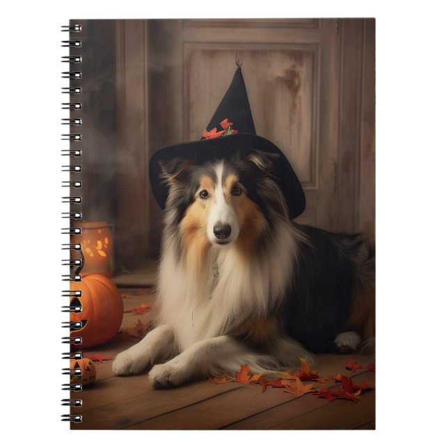 Shetland Sheepdog Pumpkins Halloween Scary Anteckningsbok (Framsidan)