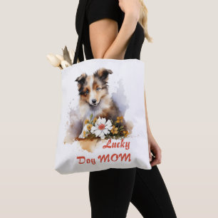 Shetland Sheepdog Puppy Pet Watercolor Flower Tygkasse
