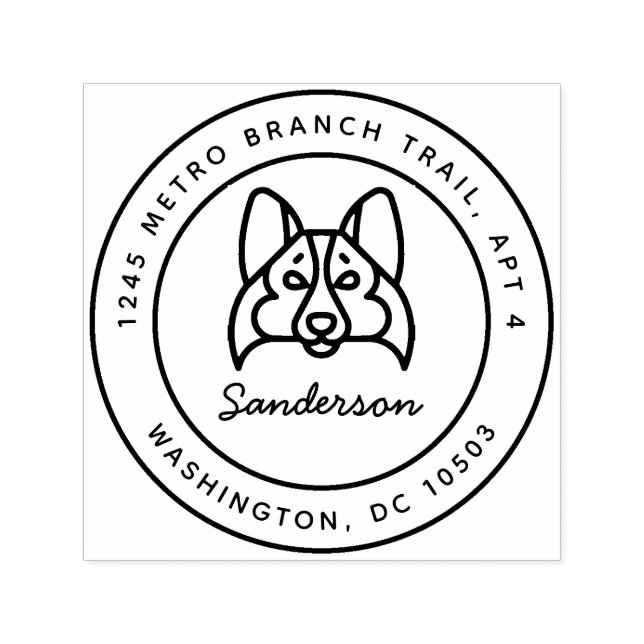 Shetland Sheepdog Returadress Frimärke Self Inking Självfärgande Stämpel (Design)