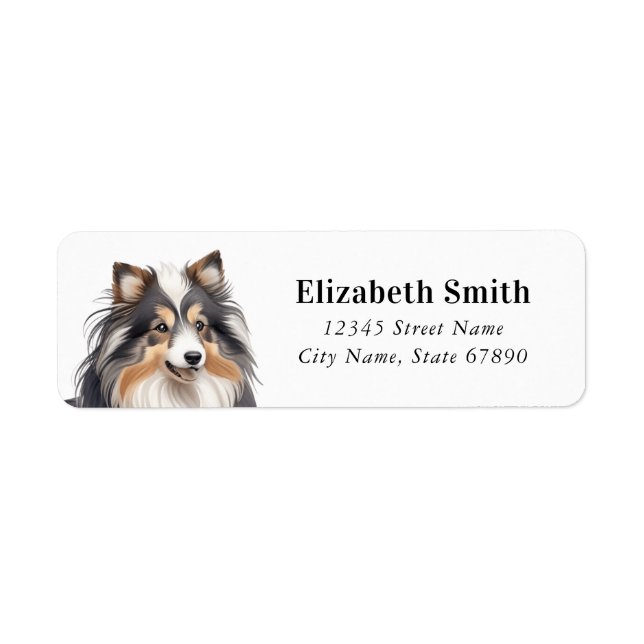 Shetland Sheepdog-Returetiketter Returadress Etikett (Framsidan)
