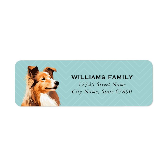 Shetland Sheepdog-Returetiketter Returadress Etikett (Framsidan)