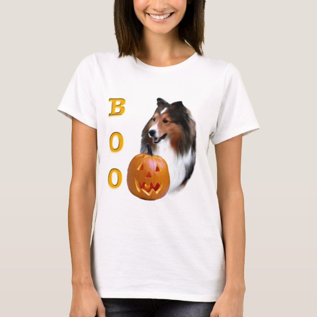 Shetland Sheepdog (sable) Boo Tee Shirt (Framsida)