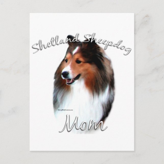 Shetland Sheepdog (sable) Mamma 2 Vykort (Framsida)