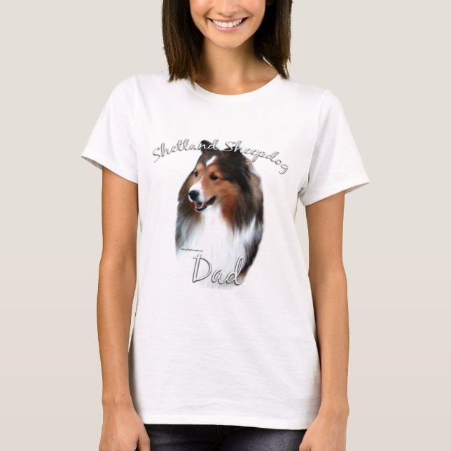 Shetland Sheepdog (sable) Pappa 2 Tee Shirt (Framsida)