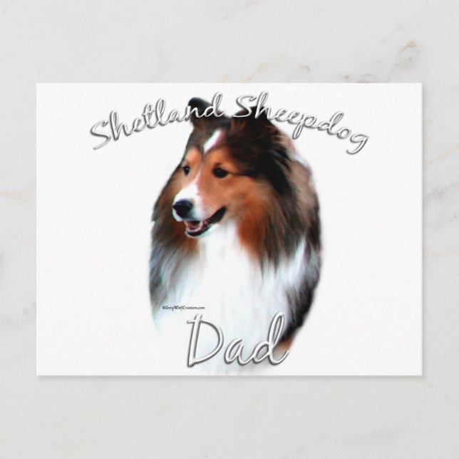 Shetland Sheepdog (sable) Pappa 2 Vykort (Framsida)