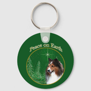 Shetland Sheepdog (sable) Peace Nyckelring