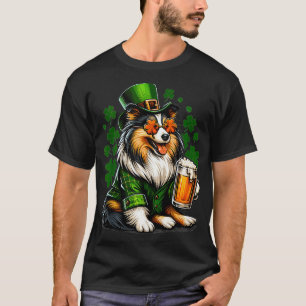 Shetland Sheepdog Saint Paddys-dagskläder i Kärlek T Shirt