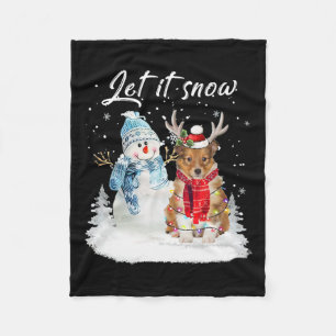 Shetland Sheepdog Santa Hund jul Snögubbe Julafton Fleecefilt