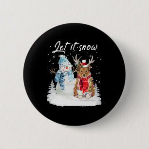 Shetland Sheepdog Santa Hund jul Snögubbe Julafton Knapp