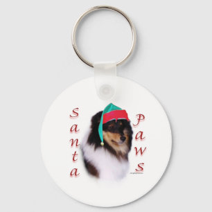 Shetland Sheepdog Santa Tassar Nyckelring