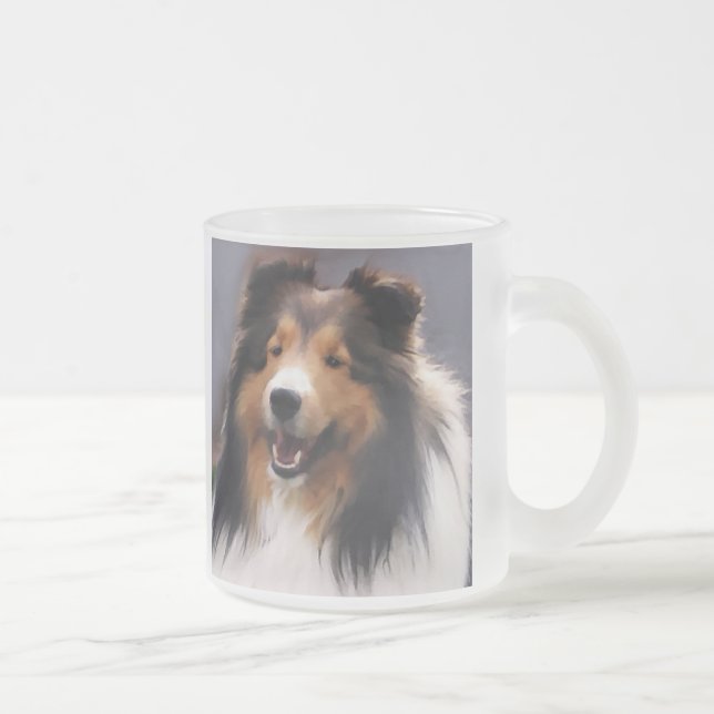 Shetland Sheepdog Sheltie Art Gifts Frostad Glasmugg (Höger)