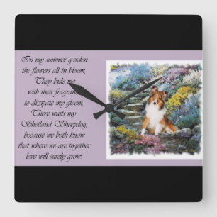 Shetland Sheepdog Sheltie Art Gifts Fyrkantig Klocka