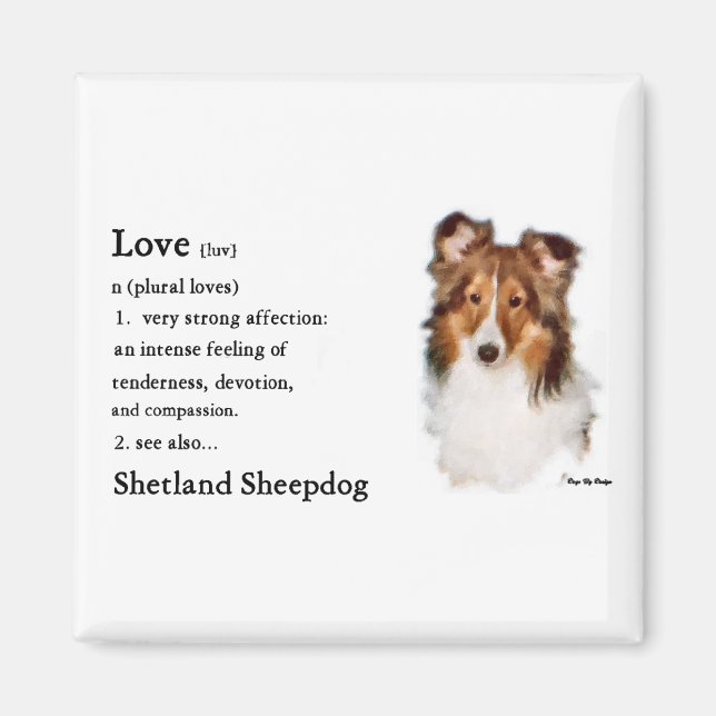 Shetland Sheepdog Sheltie Art Gifts Magnet (Framsidan)