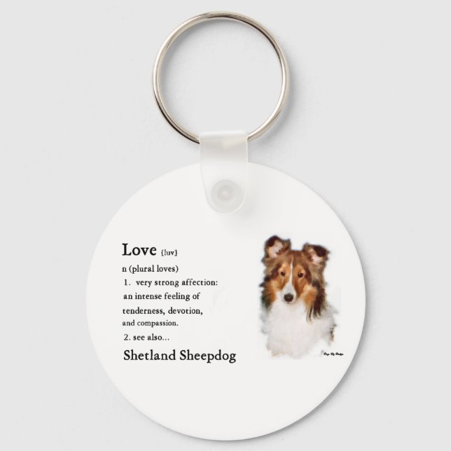 Shetland Sheepdog Sheltie Art Gifts Nyckelring (Framsida)
