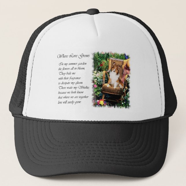 Shetland Sheepdog Sheltie Art Gifts Truckerkeps (Framsida)