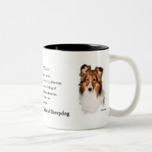 Shetland Sheepdog Sheltie Art Gifts Två-Tonad Mugg