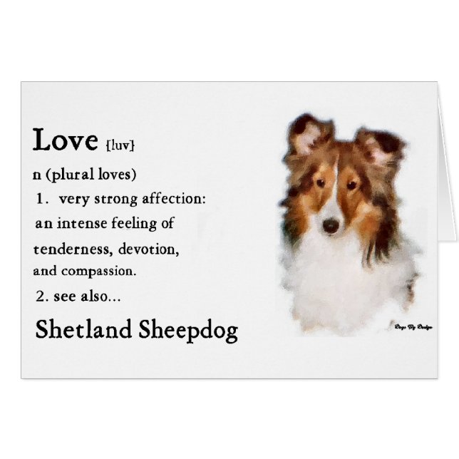 Shetland Sheepdog Sheltie Gifts Hälsningskort (Framsidan Horizontal)
