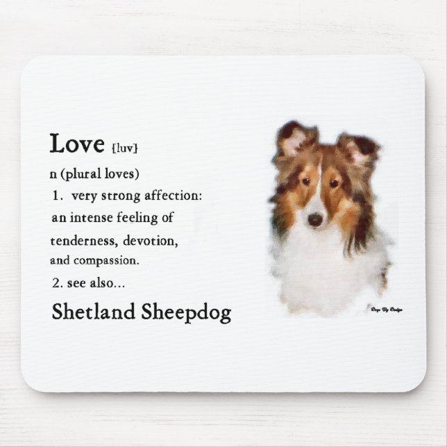 Shetland Sheepdog Sheltie Gifts Musmatta (Framsidan)