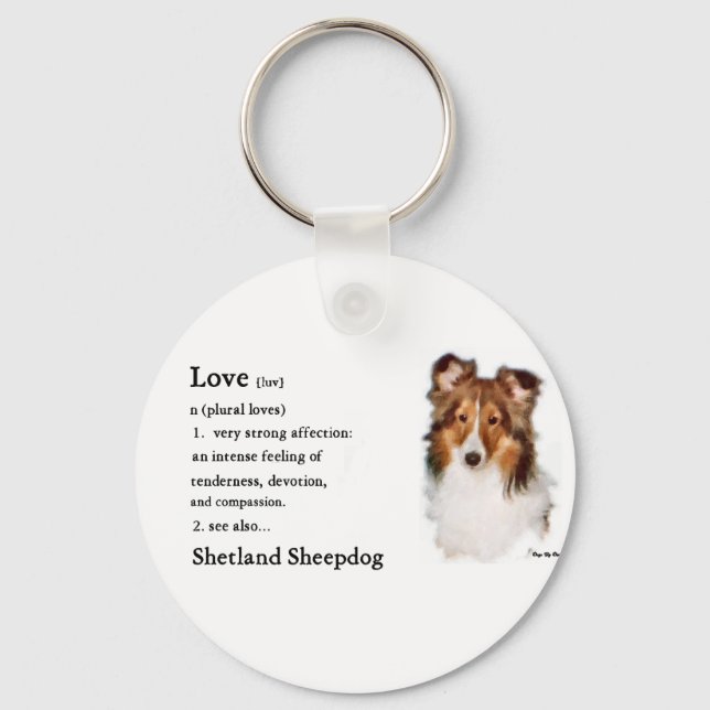 Shetland Sheepdog Sheltie Gifts Nyckelring (Framsida)