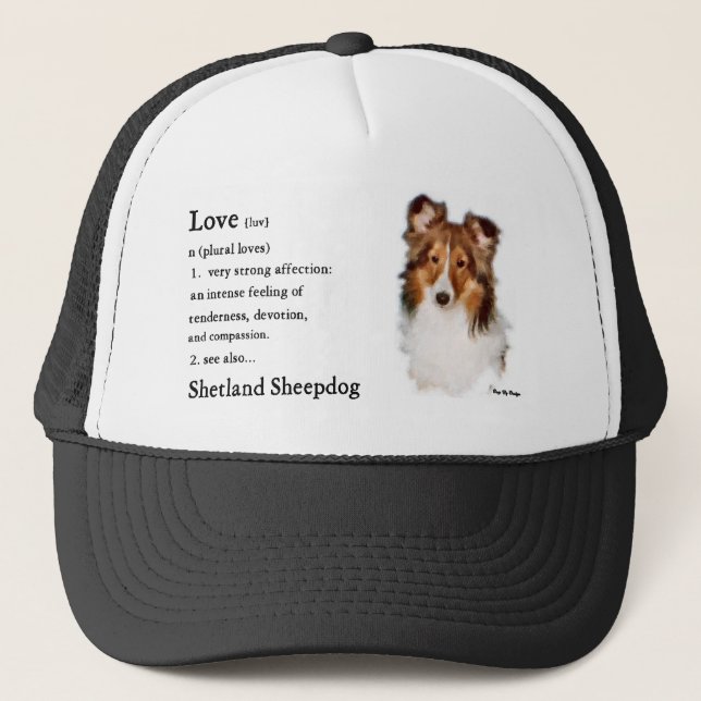 Shetland Sheepdog Sheltie Gifts Truckerkeps (Framsida)