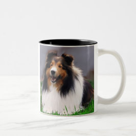 Shetland Sheepdog Sheltie Gifts Två-Tonad Mugg