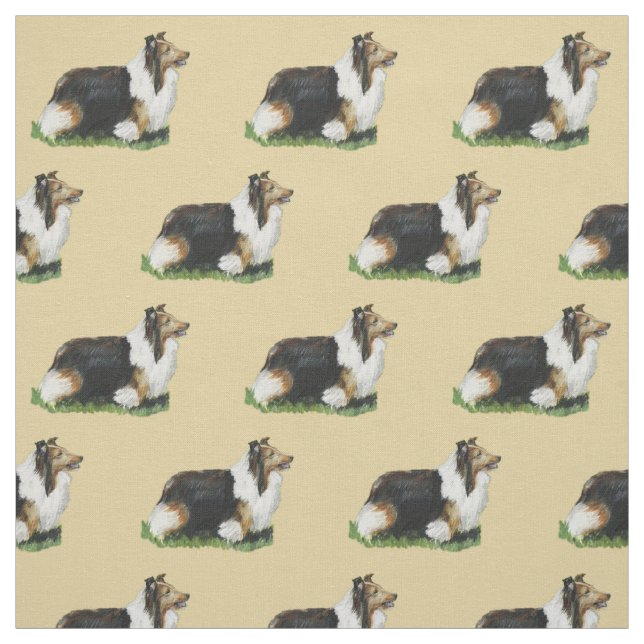 Shetland Sheepdog Sheltie Hund Art Fabric Tyg (Provkarta)