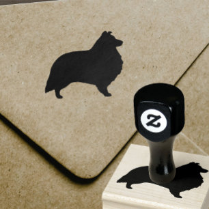 Shetland Sheepdog Sheltie Hund aveln Silhouette Stämpel