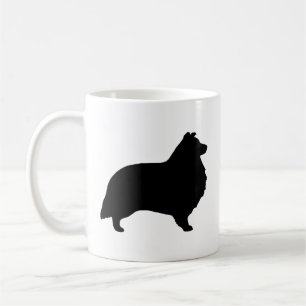 Shetland Sheepdog Sheltie Hund Silhouettes Kaffemugg