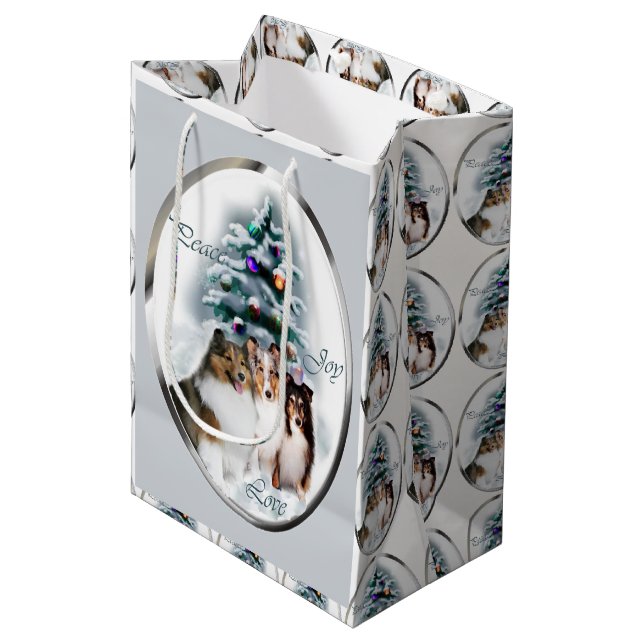 Shetland Sheepdog Sheltie jul (Framsidan Vinklad)