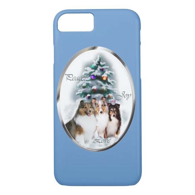Shetland Sheepdog Sheltie jul Case-Mate iPhone Skal (Baksida)