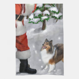Shetland Sheepdog Sheltie jul Kökshandduk