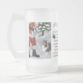 Shetland Sheepdog Sheltie julklappar Frostat Ölglas