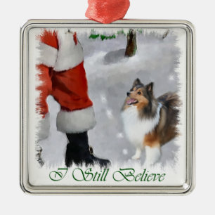 Shetland Sheepdog Sheltie julklappar Julgransprydnad Metall