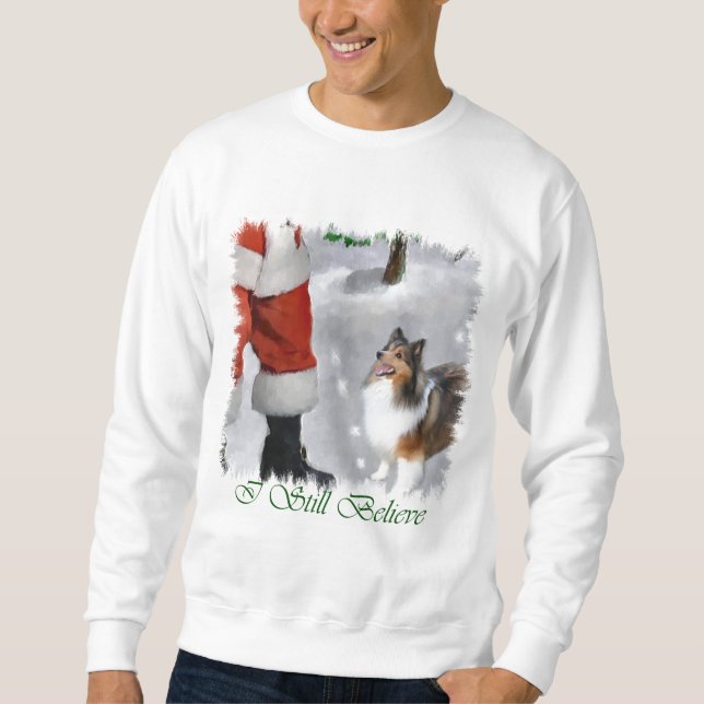 Shetland Sheepdog Sheltie julklappar Sweatshirt (Framsida)