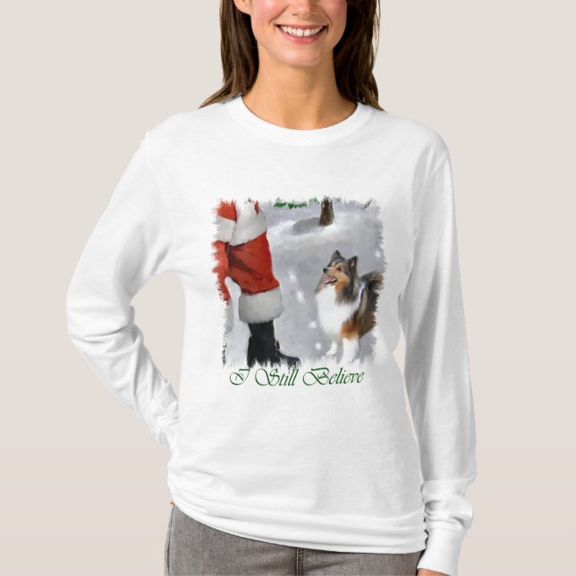 Shetland Sheepdog Sheltie julklappar Tee (Framsida)