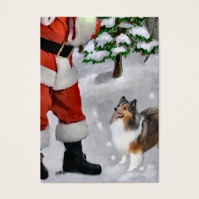 Shetland Sheepdog Sheltie julklappar Visitkort (Framsidan)