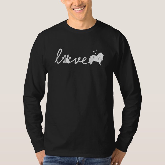 Shetland Sheepdog Sheltie Mamma Pappa Hund Kärlek  T Shirt (Framsida)