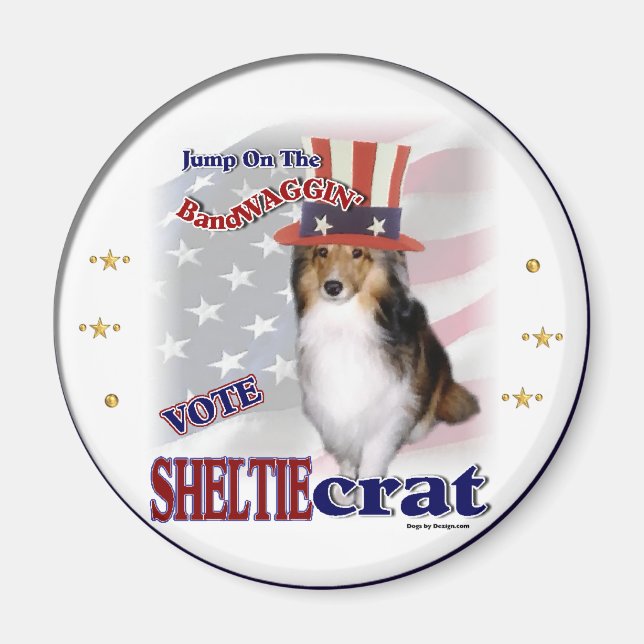 Shetland Sheepdog Sheltie-presenter Magnet (Framsidan)