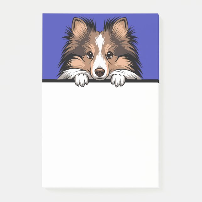 Shetland Sheepdog Sheltie Puppy Hund älskare Gifts Post-it Block (Framsida)