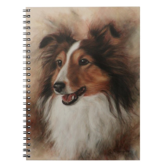 Shetland Sheepdog Sheltie smiling Anteckningsbok (Framsidan)
