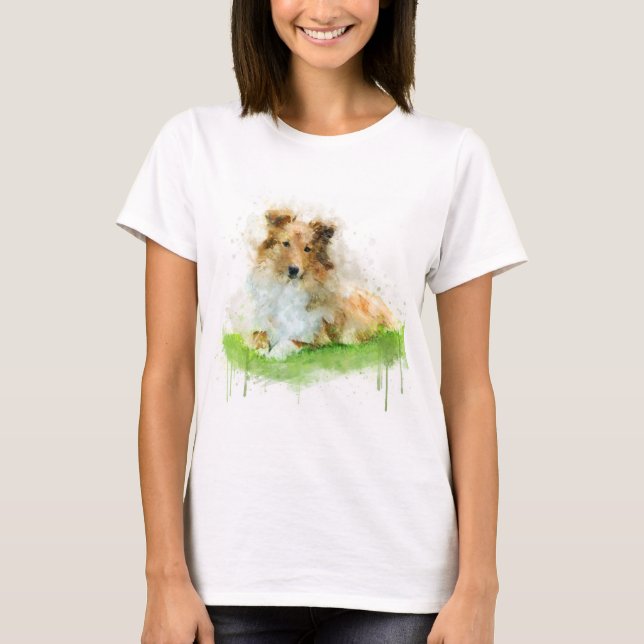Shetland Sheepdog/sheltie T Shirt (Framsida)