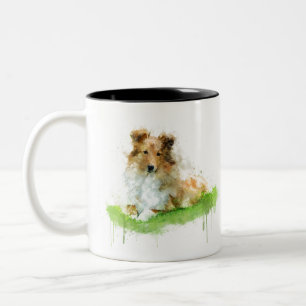 Shetland Sheepdog/sheltie Två-Tonad Mugg