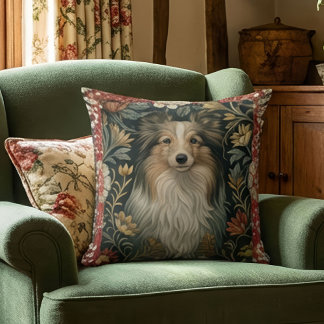 Shetland Sheepdog Sheltie Vintage William Morris Kudde