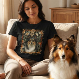 Shetland Sheepdog Sheltie Vintage William Morris T Shirt