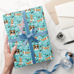 Shetland Sheepdog Shelties Aqua Wrapping Papper Presentpapper