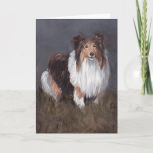 Shetland Sheepdog Shelty Hund Art Greeting Card Kort