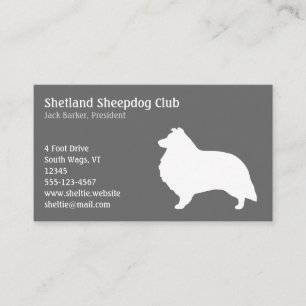 Shetland Sheepdog Silhouette Visitkort